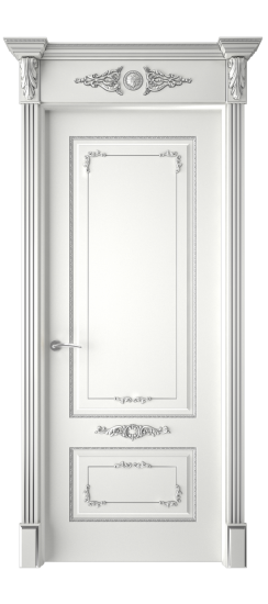 Троя ДГ | Белая эмаль патина серебро