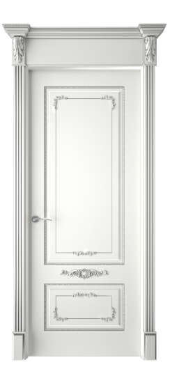 Троя ДГ | Белая эмаль патина серебро