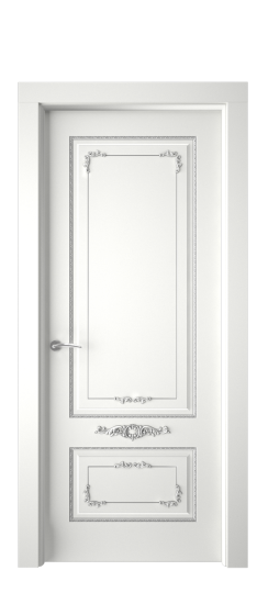 Троя ДГ | Белая эмаль патина серебро