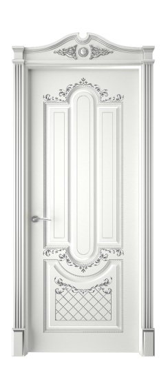 Александрия ДГ | Белая эмаль патина серебро