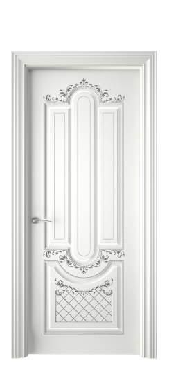 Александрия ДГ | Белая эмаль патина серебро