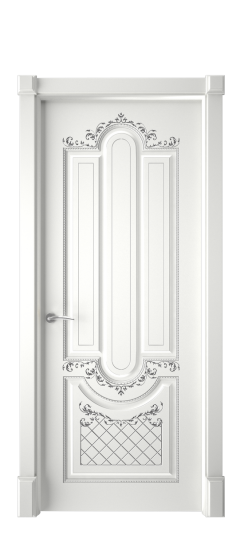 Александрия ДГ | Белая эмаль патина серебро