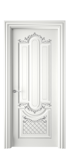 Александрия ДГ | Белая эмаль патина серебро