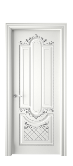 Александрия ДГ | Белая эмаль патина серебро