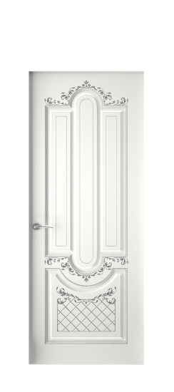 Александрия ДГ | Белая эмаль патина серебро