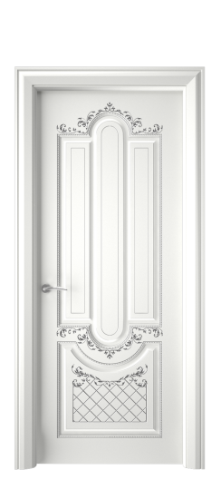 Александрия ДГ | Белая эмаль патина серебро