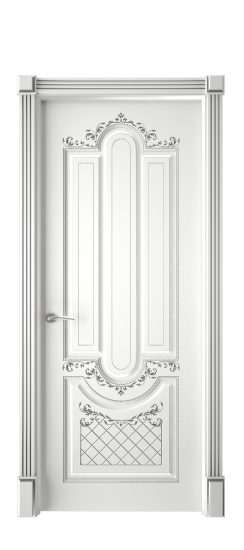 Александрия ДГ | Белая эмаль патина серебро