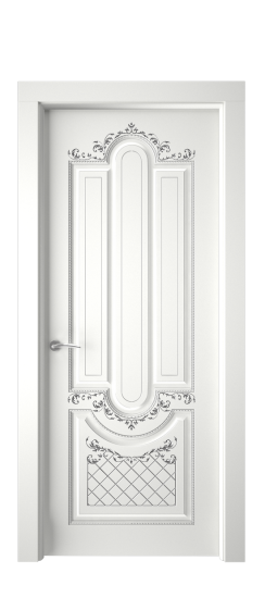 Александрия ДГ | Белая эмаль патина серебро