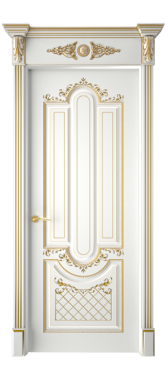 Александрия ДГ | Белая эмаль патина золото