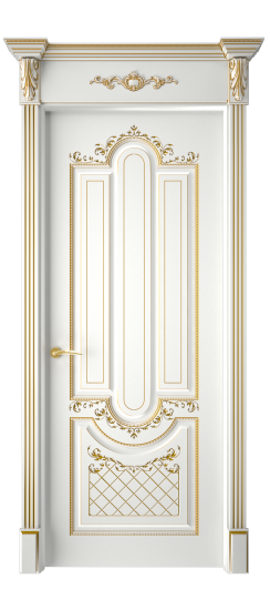 Александрия ДГ | Белая эмаль патина золото