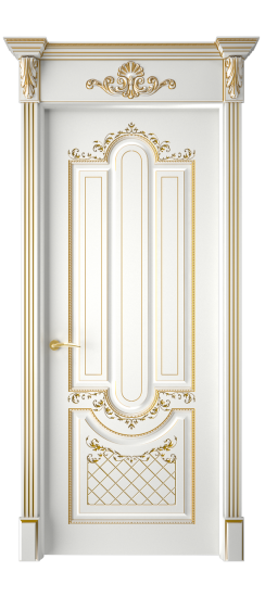 Александрия ДГ | Белая эмаль патина золото