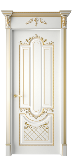 Александрия ДГ | Белая эмаль патина золото
