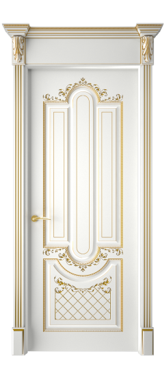 Александрия ДГ | Белая эмаль патина золото