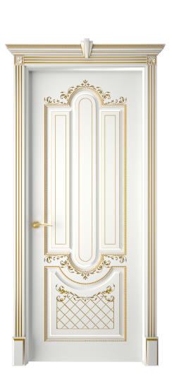 Александрия ДГ | Белая эмаль патина золото