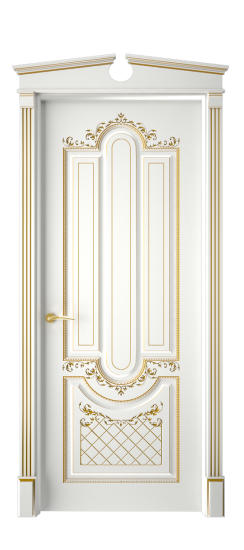 Александрия ДГ | Белая эмаль патина золото