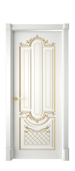 Александрия ДГ | Белая эмаль патина золото