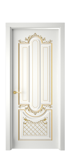 Александрия ДГ | Белая эмаль патина золото