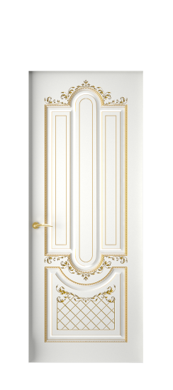 Александрия ДГ | Белая эмаль патина золото