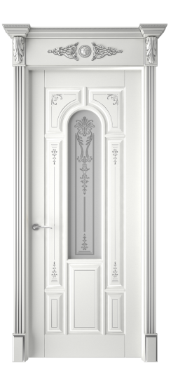 Готика 2/1 ДО | Белая эмаль патина серебро