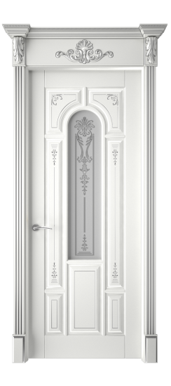 Готика 2/1 ДО | Белая эмаль патина серебро