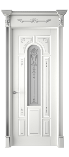 Готика 2/1 ДО | Белая эмаль патина серебро