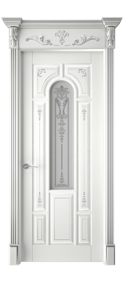 Готика 2/1 ДО | Белая эмаль патина серебро