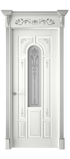 Готика 2/1 ДО | Белая эмаль патина серебро