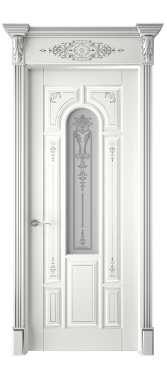 Готика 2/1 ДО | Белая эмаль патина серебро