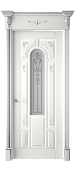 Готика 2/1 ДО | Белая эмаль патина серебро