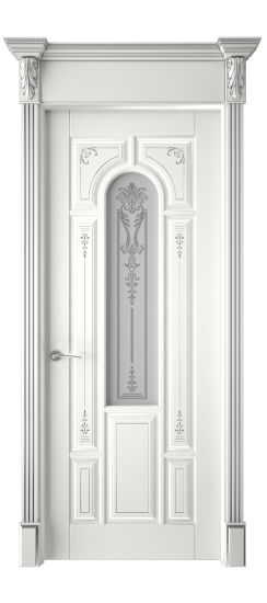 Готика 2/1 ДО | Белая эмаль патина серебро