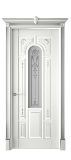 Готика 2/1 ДО | Белая эмаль патина серебро