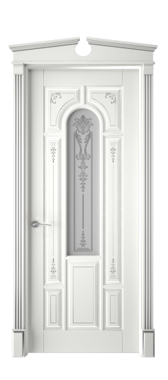 Готика 2/1 ДО | Белая эмаль патина серебро