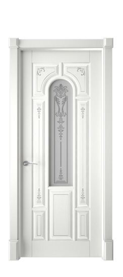 Готика 2/1 ДО | Белая эмаль патина серебро