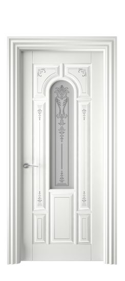 Готика 2/1 ДО | Белая эмаль патина серебро