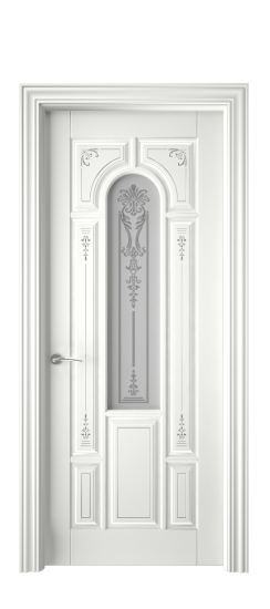 Готика 2/1 ДО | Белая эмаль патина серебро