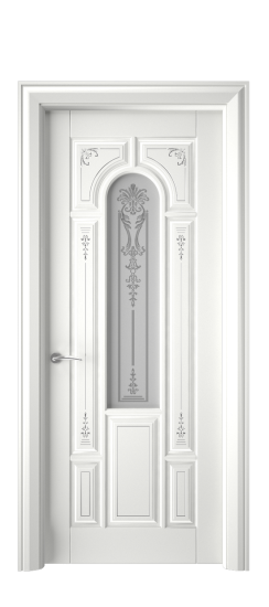 Готика 2/1 ДО | Белая эмаль патина серебро