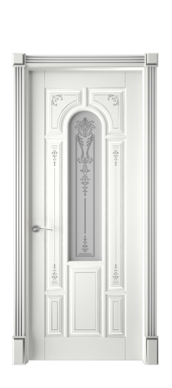 Готика 2/1 ДО | Белая эмаль патина серебро