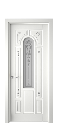 Готика 2/1 ДО | Белая эмаль патина серебро