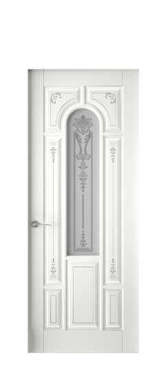 Готика 2/1 ДО | Белая эмаль патина серебро