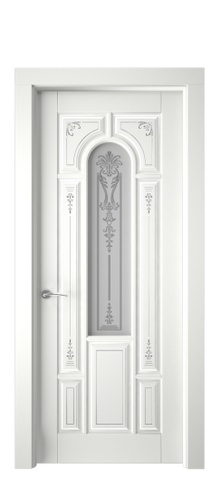 Готика 2/1 ДО | Белая эмаль патина серебро