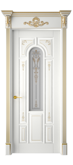 Готика 2/1 ДО | Белая эмаль патина золото