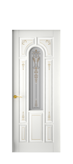 Готика 2/1 ДО | Белая эмаль патина золото