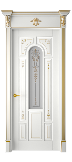 Готика 2/1 ДО | Белая эмаль патина золото