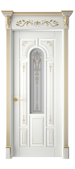 Готика 2/1 ДО | Белая эмаль патина золото