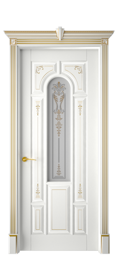 Готика 2/1 ДО | Белая эмаль патина золото