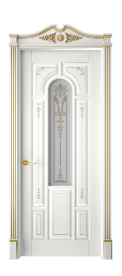 Готика 2/1 ДО | Белая эмаль патина золото