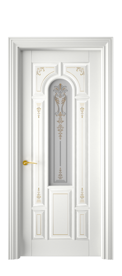 Готика 2/1 ДО | Белая эмаль патина золото