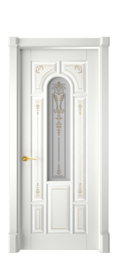 Готика 2/1 ДО | Белая эмаль патина золото