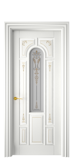 Готика 2/1 ДО | Белая эмаль патина золото