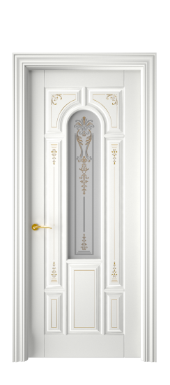 Готика 2/1 ДО | Белая эмаль патина золото